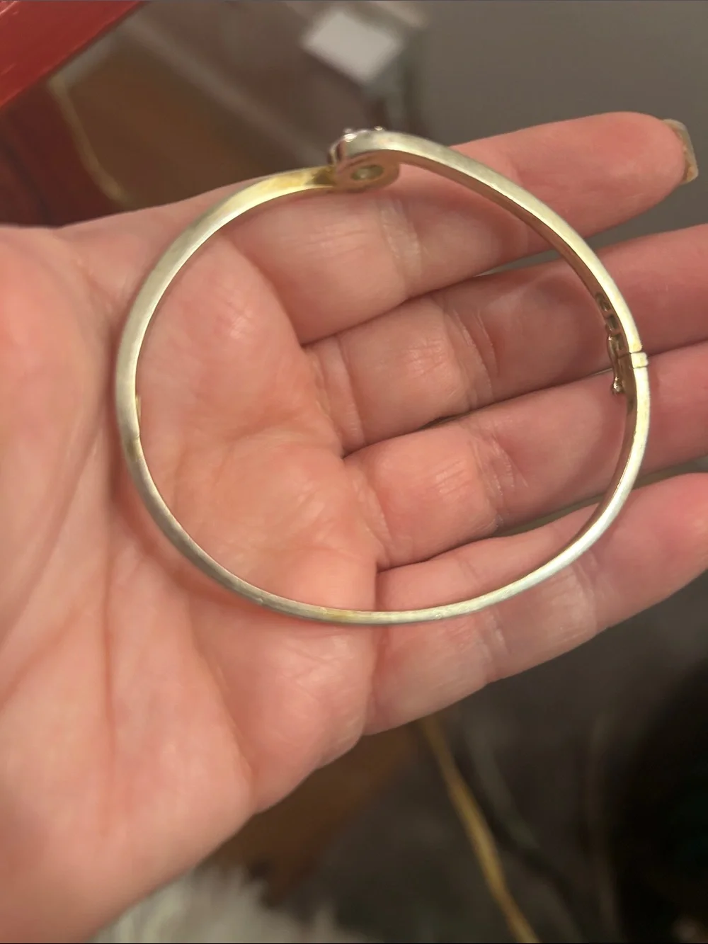 Vintage BR Co  British Sterling Silver Hinged Bracelet